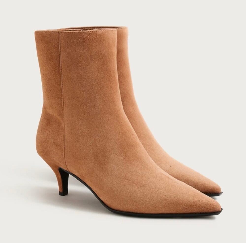 J. Crew Women's New Stevie Ankle Boots in Suede Perfect Chocolate Size 8 NWOB